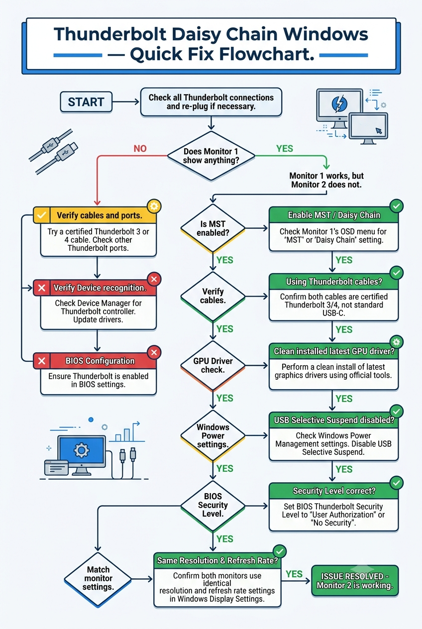 Dell docking station driver install sequence — 11-step flowchart